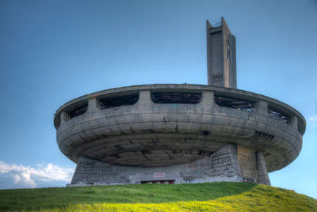 Buzludzha, Bulgaria, June 24, 2020: Monument House of the Bulgarian Communist Party at Buzludzha peak in Bulgariaのeditorial素材