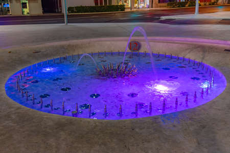 Fountain clock in Croatian town Sibenikの写真素材