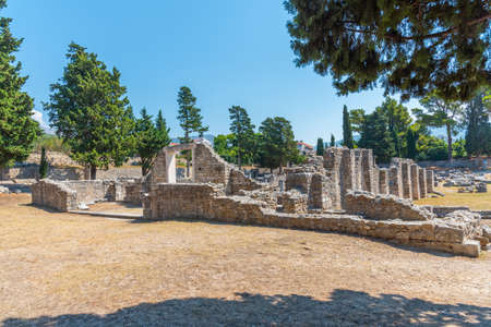 Manastarine of Roman ruins of ancient Salona near Split, Croatiaの写真素材