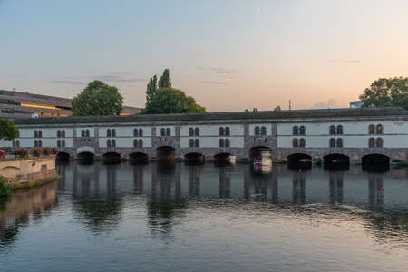 Sunset view of Barage Vauban in Strasbourge, Franceの写真素材