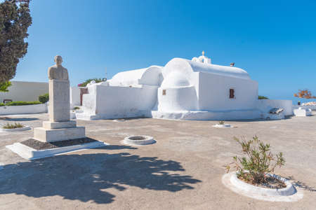 Saint George church in Oia, Santorini island, Greeceの写真素材