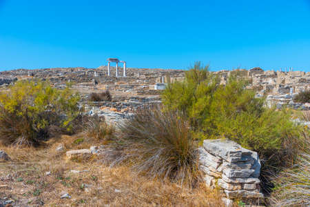 Ancient ruins at Delos island in Greece