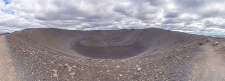 Crater of Hverfjall volcano on Iceland