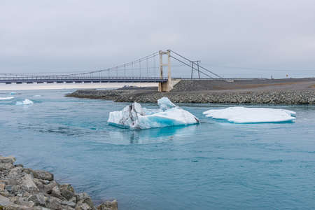 Bridge over Jokulsarlon lagoon on Iceland