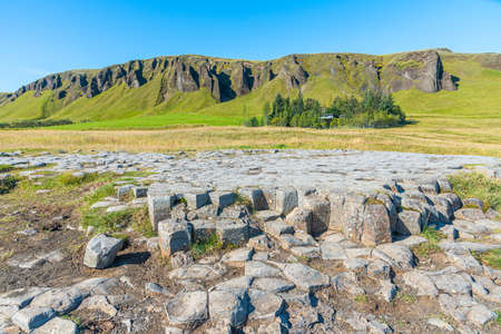 Kirkjugolf rock formation resembling church floor, Iceland