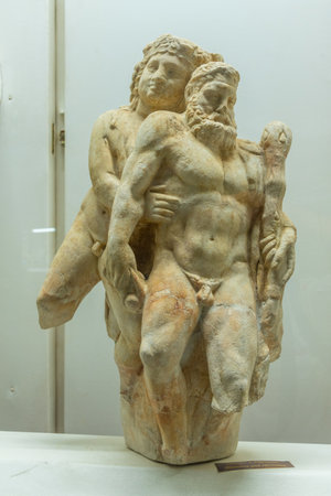 Vratsa, Bulgaria, June 16, 2020: Roman statue at the history museum in Vratsa, Bulgaria
