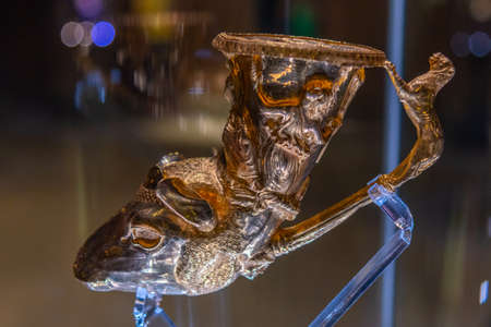 Panagyurishte, Bulgaria, June 22, 2020: Items from the golden treasure displayed at Panagyurishte, Bulgariaのeditorial素材