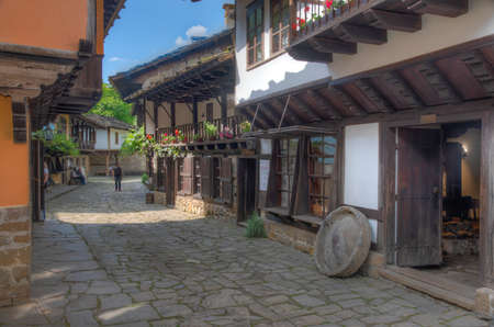 Etar, Bulgaria, June 24, 2020: Traditional bulgarian architecture displayed at Etar ethnographic...