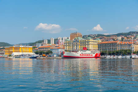 Rijeka, Croatia, July 30, 2020: Cityscape of port of Rijeka in Croatiaのeditorial素材