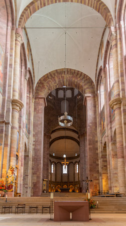 Speyer, Germany, September 16, 2020: Interior of the cathedral in Speyer, Germanyのeditorial素材