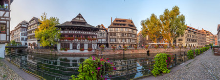 Strasbourg, France, September 21, 2020: Colorful houses at Petite France district in Strasbourg, Germanyのeditorial素材