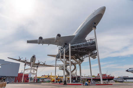 Speyer, Germany, September 16, 2020: Boeing 747 Jumbo Jet displayed at the Technik museum in Speyer, Germanyのeditorial素材