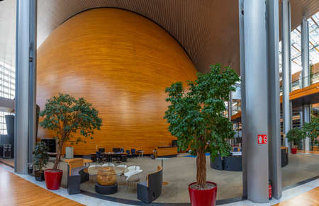 Strasbourg, France, September 22, 2020: Interior of the European parliament building in Strasbourg, Franceのeditorial素材