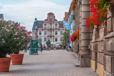 Speyer, Germany, September 16, 2020: View of Old gate and Alte MÃ¼nze building at Maximilianstrasse in Speyer, Germanyのeditorial素材