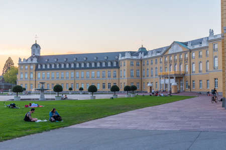 Karlsruhe, Germany, September 15, 2020: Sunset view of Karlsruhe palace in Germanyのeditorial素材