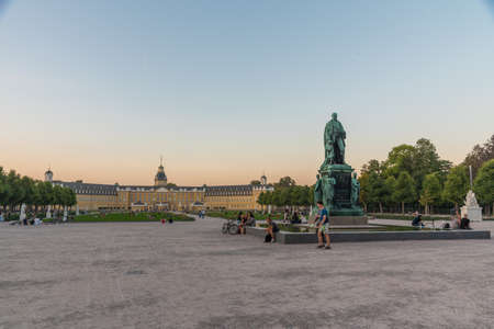 Karlsruhe, Germany, September 15, 2020: Sunset view of Karlsruhe palace in Germanyのeditorial素材