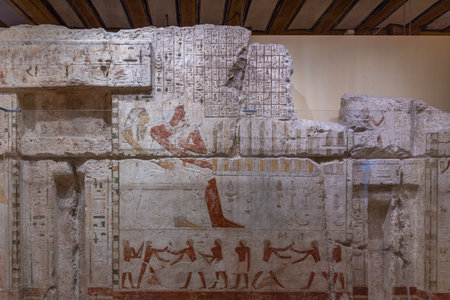 Tubingen, Germany, September 19, 2020: Egyptian art at the Ethnographic museum in Tubingen, Germany