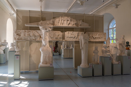 Tubingen, Germany, September 19, 2020: Greek sculptures at the Ethnographic museum in Tubingen, Germanyのeditorial素材