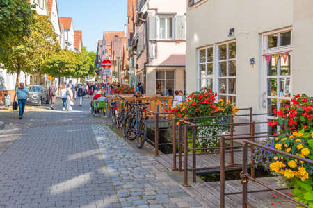 Tubingen, Germany, September 19, 2020: Colorful street in the old town of Tubingen, Germanyのeditorial素材