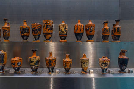 Athens, Greece, September 28, 2020: Collection of ancient artifacts at the Acropolis museum in Athens, Greeceのeditorial素材