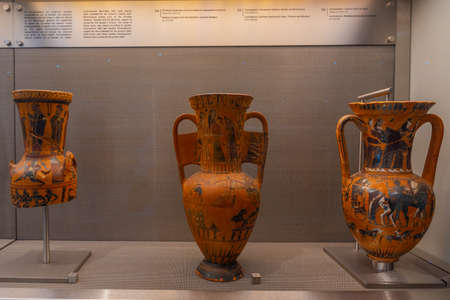 Athens, Greece, September 28, 2020: Collection of ancient artifacts at the Acropolis museum in Athens, Greeceのeditorial素材