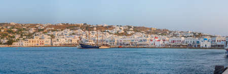 Mykonos, Greece, September 26, 2020: View of the old port of Mykonos in Greeceのeditorial素材