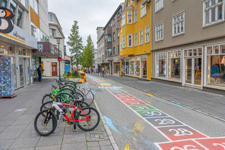 Reykjavik, Iceland, August 30, 2020: View of Laugavegur street in central Reykjavik, Icelandのeditorial素材