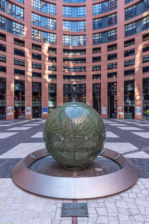 Atrium of the European parliament located in Strasbourg, Franceのeditorial素材