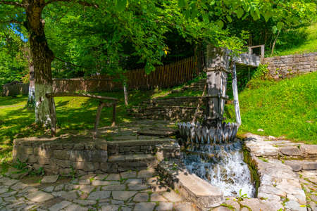 Water mill displayed at Etar ethnographic complexの写真素材