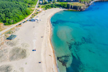 Aerial view of Butamyata beach in Bulgariaの写真素材