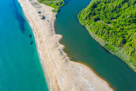 Aerial view of Veleka beach in Bulgaria