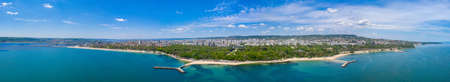 Aerial view of the central beach of the bulgarian town Varna
