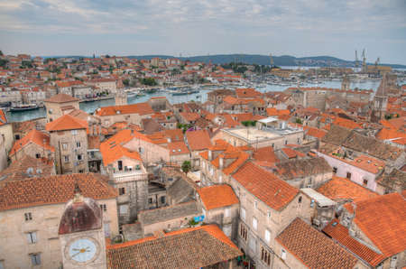 Red rooftops at Croation town Trogirの写真素材