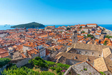 Panorama of Croatian town Dubrovnikの写真素材