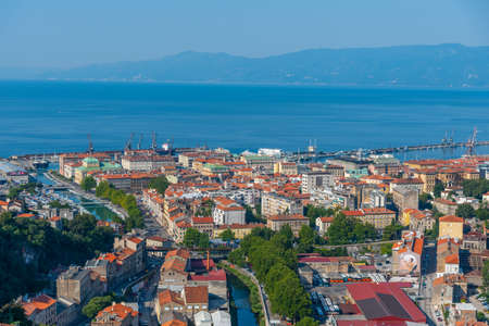 Aerial view of Croatian city Rijekaの写真素材