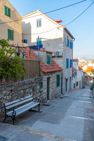 Narrow street in the historical center of Croatian town Splitのeditorial素材