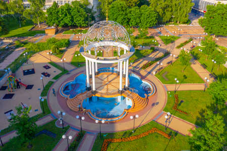 Park in the center of Botevgrad in Bulgariaのeditorial素材