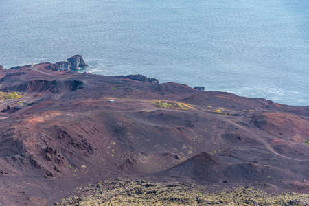 Volcanic landscape of Vestmannaeyjar archipelago of Icelandの写真素材
