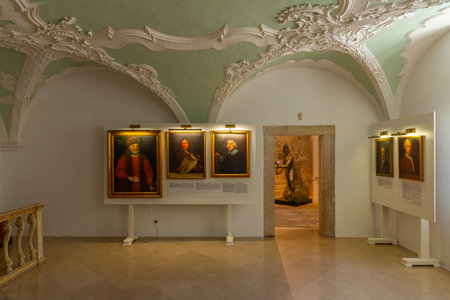 Dubrovnik, Croatia, July 26, 2020: Chamber inside of the rector's palace in Dubrovnik, Croatiaのeditorial素材