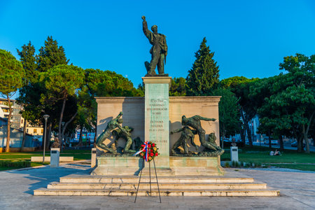 Pula, Croatia, July 30, 2020: Memorial commemorating fight against fascism in Pula, Croatiaのeditorial素材