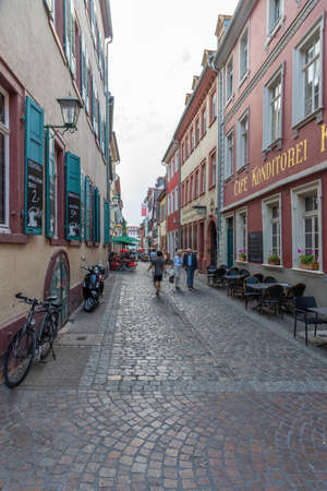 Heidelberg, Germany, September 16, 2020: People are strolling through old town of Heidelberg,...
