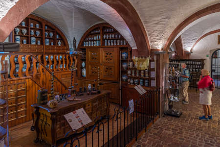 Heidelberg, Germany, September 17, 2020: Interior of the pharmacy museum at the Heidelberg palace, Germanyのeditorial素材