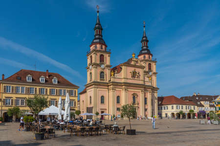 Ludwigsburg, Germany, September 19, 2020: Marktplatz at the old town of Ludwigsburg, Germany