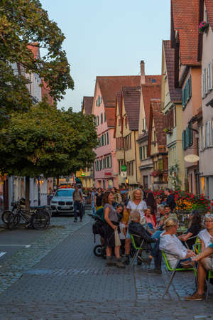 Tubingen, Germany, September 19, 2020: Colorful street in the old town of Tubingen, Germanyのeditorial素材
