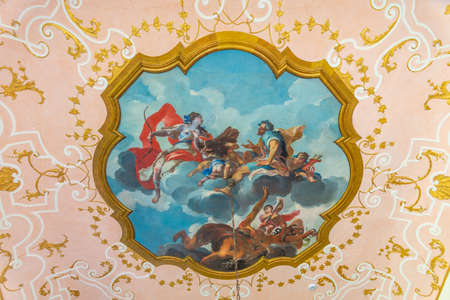 Ludwigsburg, Germany, September 20, 2020: Interior of the Favorite palace at Ludwigsburg, Germany