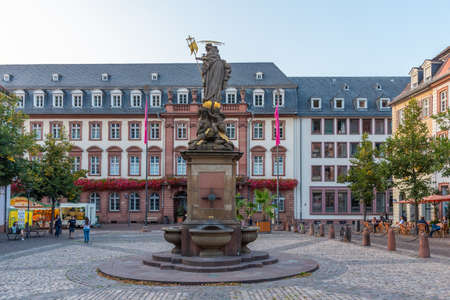 Heidelberg, Germany, September 17, 2020: Kornmarkt at the old town of Heidelberg, Germanyのeditorial素材