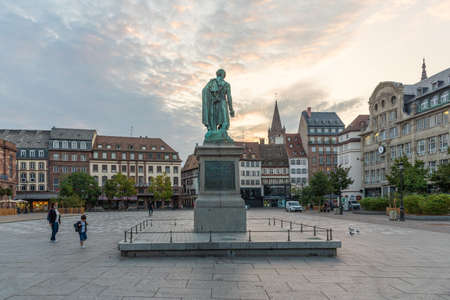 Strasbourg, France, September 22, 2020: People are strolling Kleber square in the old town of Strasbourg, Franceのeditorial素材