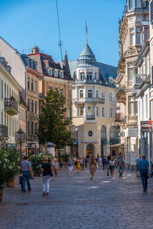 Baden Baden, September 22, 2020: People are strolling through the old town of Baden Baden in Germanyのeditorial素材