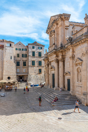 Dubrovnik, Croatia, July 26, 2020: The Cathedral of the Assumption of the Virgin Mary in Dubrovnik, Croatiaのeditorial素材