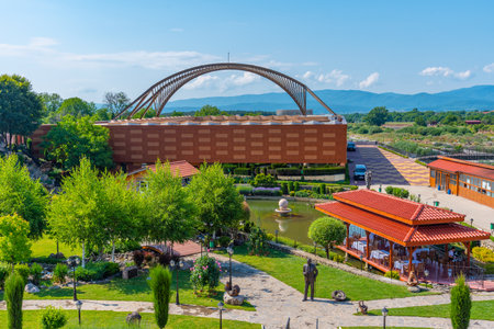 View of Damascena ethnographic complex showing production of rose oil in Bulgariaのeditorial素材